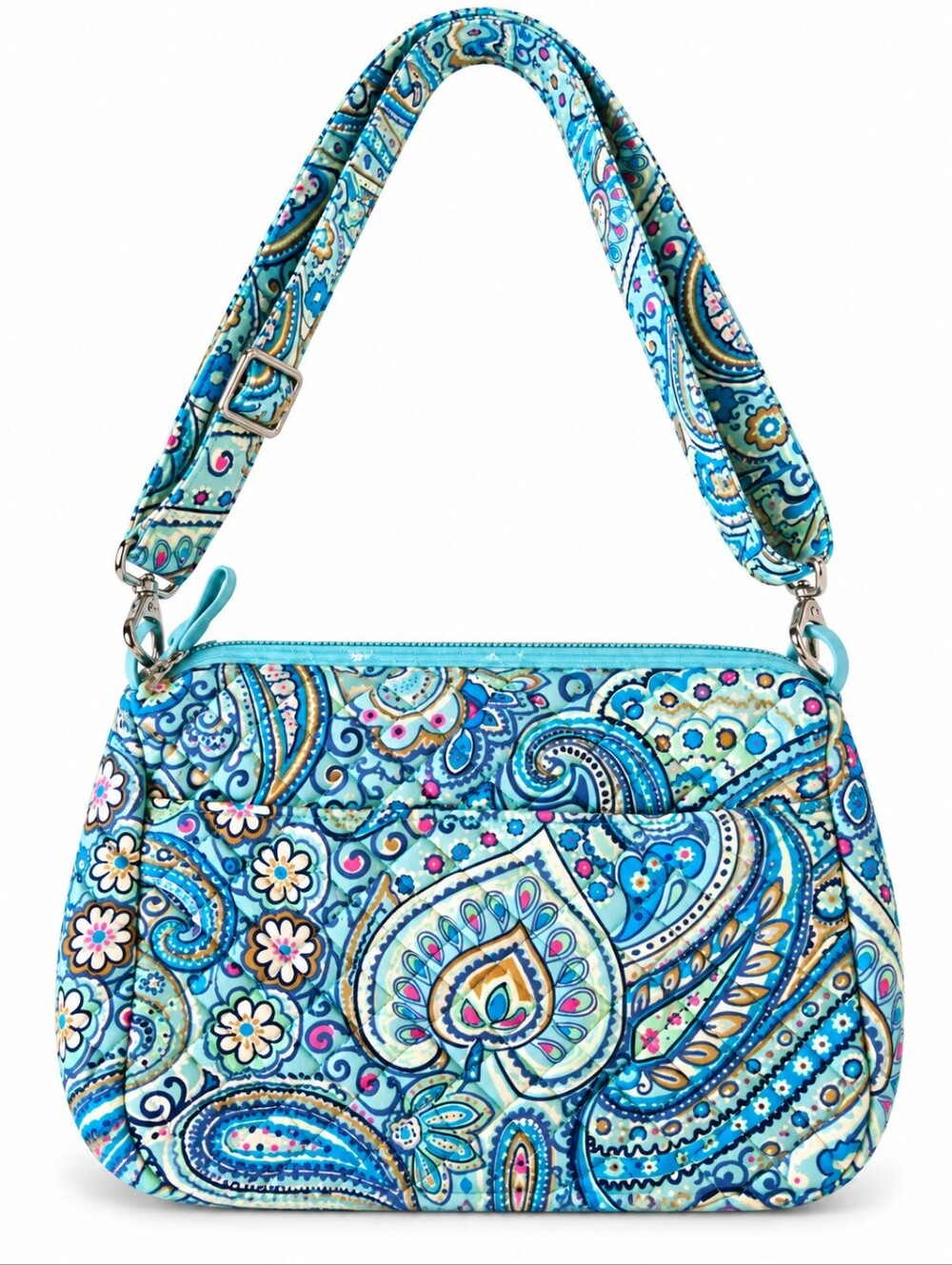 Vera Bradley Blue Paisley Quilted Crossbody Shoulder Bag Purse